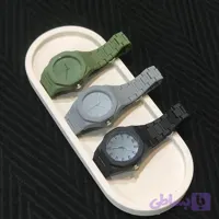 ساعت کربنی فول بلک مردانه و پسرانه بند سیلیکونی و قفل پروانه کیفیت درجه 1