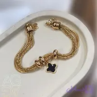 دستبند آویز پاندورا ونکلیف پنج رج مشابه طلا
