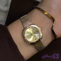 ساعت فلورا زنانه بند حصیری و کرکره ای رنگ ثابت ضد حساسیت