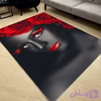 فرش مدرن طرح چهره ، گل ، ملکه سیاه کد 55011 (پس کرایه)