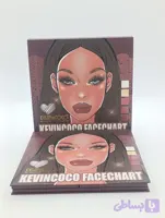 پالت آرایش صورت ۴۸ رنگ کوین کوکو kevin Coco مدل FACE CHART کد KC244874 | تناژ نود و شکلاتی، شامل سایه چشم، رژگونه، هایلایتر و کانتور (اورجینال)