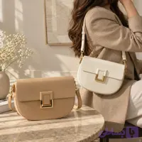 کیف دوشی زنانه بندی رزمری کرم و نسکافه ای