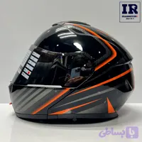 کلاه کاسکت فک متحرک تکنو Tekno مشکی نارنجی