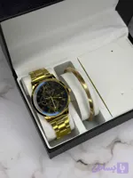 ست اقتصادی ساعت مچی مردانه و دستبند بنگل کد 205