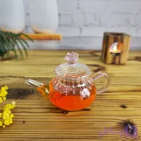 قوری زعفران پیرکس دسته صورتی وارداتی