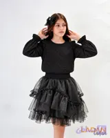 شومیز دخترانه یقه بند دار مدل باله