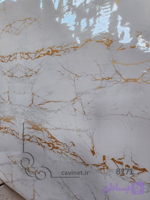 برچسب کابینت PVC طرح سنگ سفید طلایی عرض 90 سانت, 8254 UNIQUE