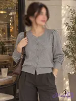 بافت گپ کاردیگان زنانه دخترانه طوسی وارداتی برند STRETCH