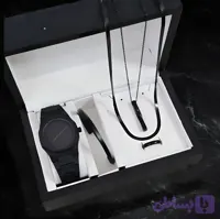 ست جواهرات مردانه فول بلک با استیل