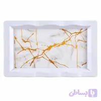 سینی بدون دسته ملامین مهروز مدل V-797 طرح مرمر