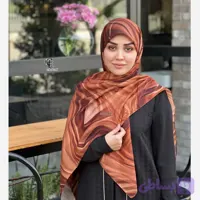 روسری نخ کاستوم طرح کهربا سایز 140 چرخ دوز