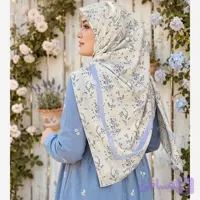 روسری نخی قواره بزرگ طرح گندم زمینه شیری