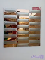 کاشی مابین کابینتی گالوانیزه نقره ای مات ومسی براق AJ944