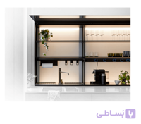 پروفیل استند عمودی شلف ترکیبی دکوراتیو مدل 4411 رنگ مشکی مات  3 متری فانتونی کد I261