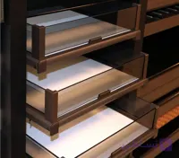 کشو ریلی شیشه ای داخل کمد رنگ موکا طرح ایتالین سایز 90 فانتونی کد J503