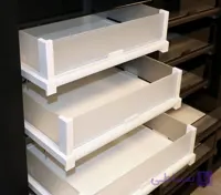 کشو ریلی شیشه ای داخل کمد رنگ سفید طرح ایتالین سایز 90 فانتونی کد J507
