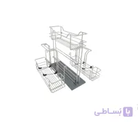 سبد مواد شوینده ویژه با ریل 3 تکه آی تک کد S_P411