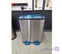 سطل زباله 50 لیتری دو مخزنه پدالی با سطل داخلی HTN کد HTD702-50L