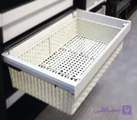 سبد حصیری ریلی داخل کمد رنگ سفید طرح ایتالین سایز 90 فانتونی کد J528