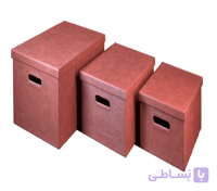 باکس چرمی پرتابل سایز M رنگ قرمز ارتفاع 20 سانتی متر عمق 43 سانتی متر عرض 33 سانتی متر فانتونی کد J984