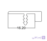 پروفیل دور درب 1.6 سانتی متر آلومینیومی مشکی آنودایز LL با عرض 3 متری فانتونی کد I010
