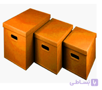 باکس چرمی پرتابل سایز S رنگ نارنجی ارتفاع 18 سانتی متر عمق 38 سانتی متر 28 سانتی متر فانتونی کد J982