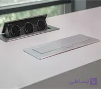 پریز برق پاپ آپ با دکمه تاچ مکانیکی رنگ سیلور 3 سوکت برق فانتونی کد N332