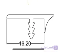 پروفیل دور درب 1.6 سانتی متر آلومینیومی مشکی آنودایز LR با عرض 3 متری فانتونی کد I030