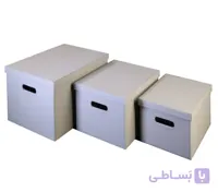باکس چرمی پرتابل سایز Mرنگ طوسی ارتفاع 20سانتی متر عمق 43 سانتی متر و عرض 33 سانتی مترفانتونی کد J986