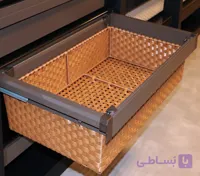 سبد حصیری ریلی داخل کمد رنگ موکا طرح ایتالین سایز 60 فانتونی کد J517