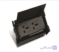 پریز برق پاکت در رنگ سیلور 2 سوکت برق یونیورسال فانتونی کد N338