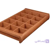 سینی مشبک ریلی داخل کمد لباس با فریم چرم رنگ شتری سایز 90 فانتونی کد J605