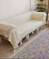 شال مبل طرح گیسو نخ اکریلیک ترک مناسب کاناپه سه نفره
