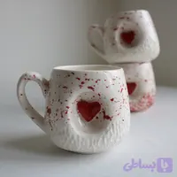 ماگ دستساز سرامیکی حفره‌ی قلبی♥️