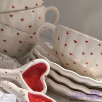 ست دستساز سرامیکی (ماگ و نعلبکی صدفی-قلبی♥️)