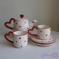 ست دستساز سرامیکی دونفره‌ی قلبی♥️