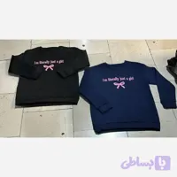 دورس پاپیون نوشته داخل کرکی فری سایز رنگ مشکی و سرمهای (کد DXK6U)