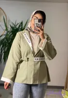مانتو دوجیب کمربنددار