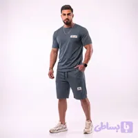 ست تیشرت و شلوارک مردانه پلی استر بیسکویتی فیلی