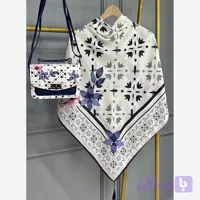 ست کیف و روسری یا شال نخ اسپان مدل گل شقایق / ارسال رایگان