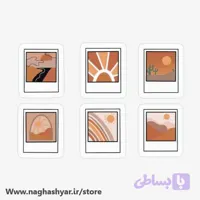 پک استیکر کیوت نارنجی مجموعه 6 عددی