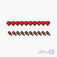 استیکر غذا و قلب ماینکرافت مجموعه 2 عددی