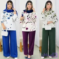 ست شومیز و شلوار زنانه شکوفه بوگاتی طرح گل (کد: 9915)