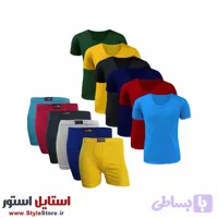 پک اقتصادی شورت پادار و زیرپوش آستین دار تابستانی نیکو رنگبندی روشن مجموعه 12 عددی