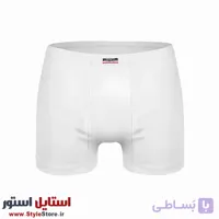 شورت مردانه سفید پادار حریر تن پوش