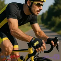 دستکش دوچرخه سواری نیمه انگشتی طرح عدد 46 کد 2062