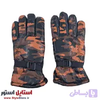 دستکش چرم مصنوعی مردانه مدل SPORT-RING طرح چریکی کد 1018