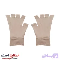 دستکش زنانه نیم انگشتی سیلکا کد 1099 رنگبندی (کرم سفید مشکی)