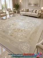 فرش ‌وینتیج ‌1200 ‌شانه ‌طرح ‌افشان ساناز ‌رنگ ‌کرم ‌نسکافه ‌ای ‌کاشان ‌