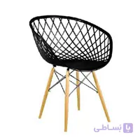 صندلی کانتر بنیزان مدل بامبو پایه چوبی